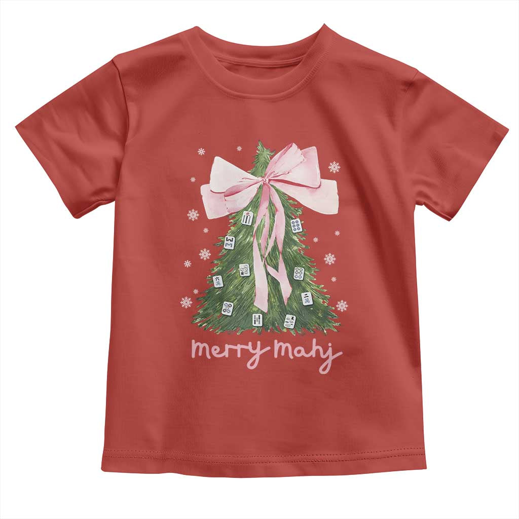 Funny Christmas Mahjong Toddler T Shirt Merry Mahj Xmas Tree Gambling Chinese Game - Wonder Print Shop