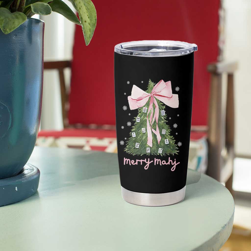 Funny Christmas Mahjong Tumbler Cup Merry Mahj Xmas Tree Gambling Chinese Game - Wonder Print Shop