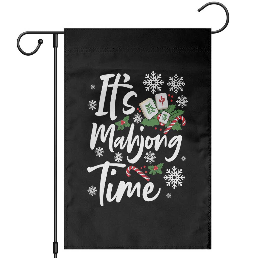 Funny Christmas Mahjong Garden Flag It Is Mahjong Time Gambling Xmas Chinese Game - Wonder Print Shop