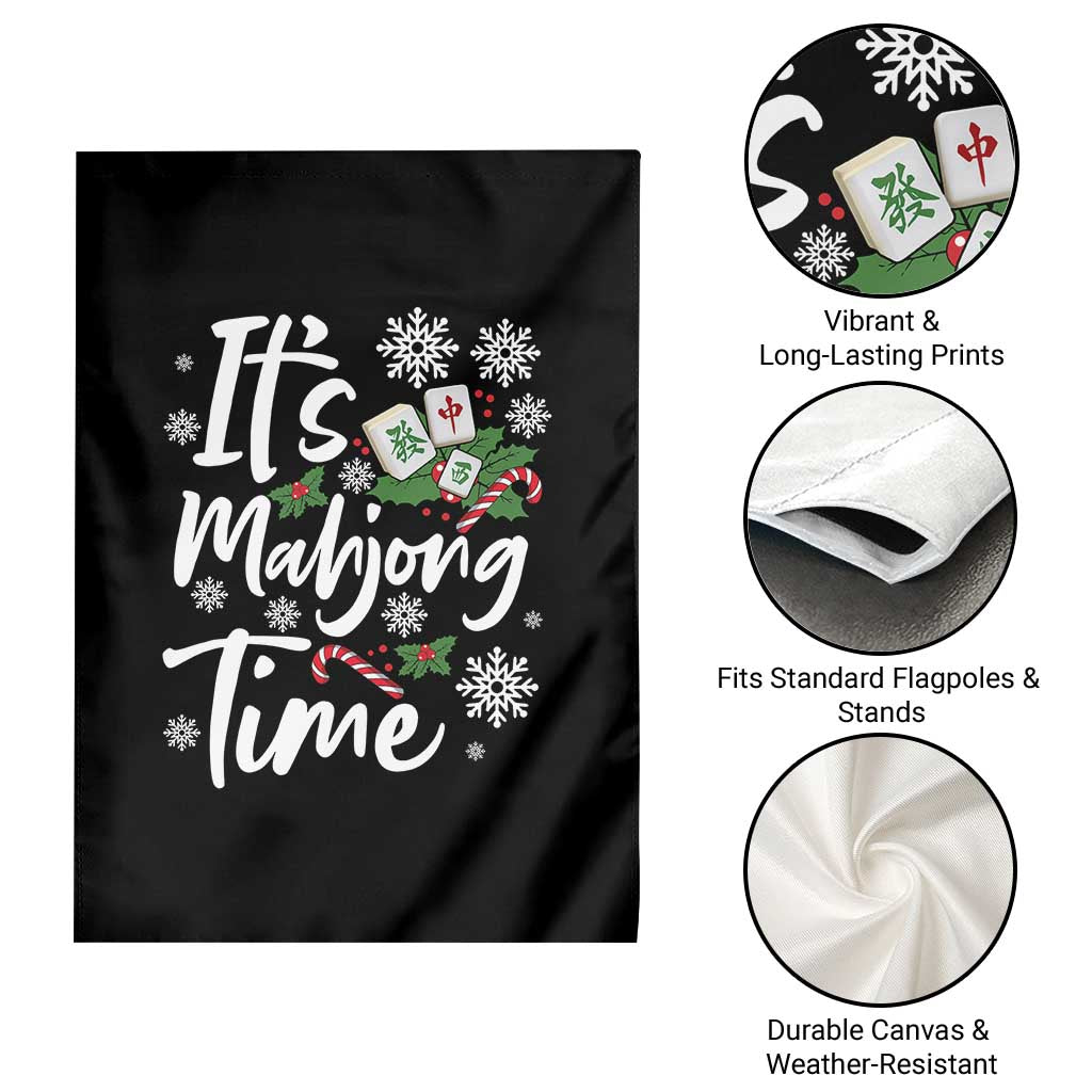 Funny Christmas Mahjong Garden Flag It Is Mahjong Time Gambling Xmas Chinese Game - Wonder Print Shop
