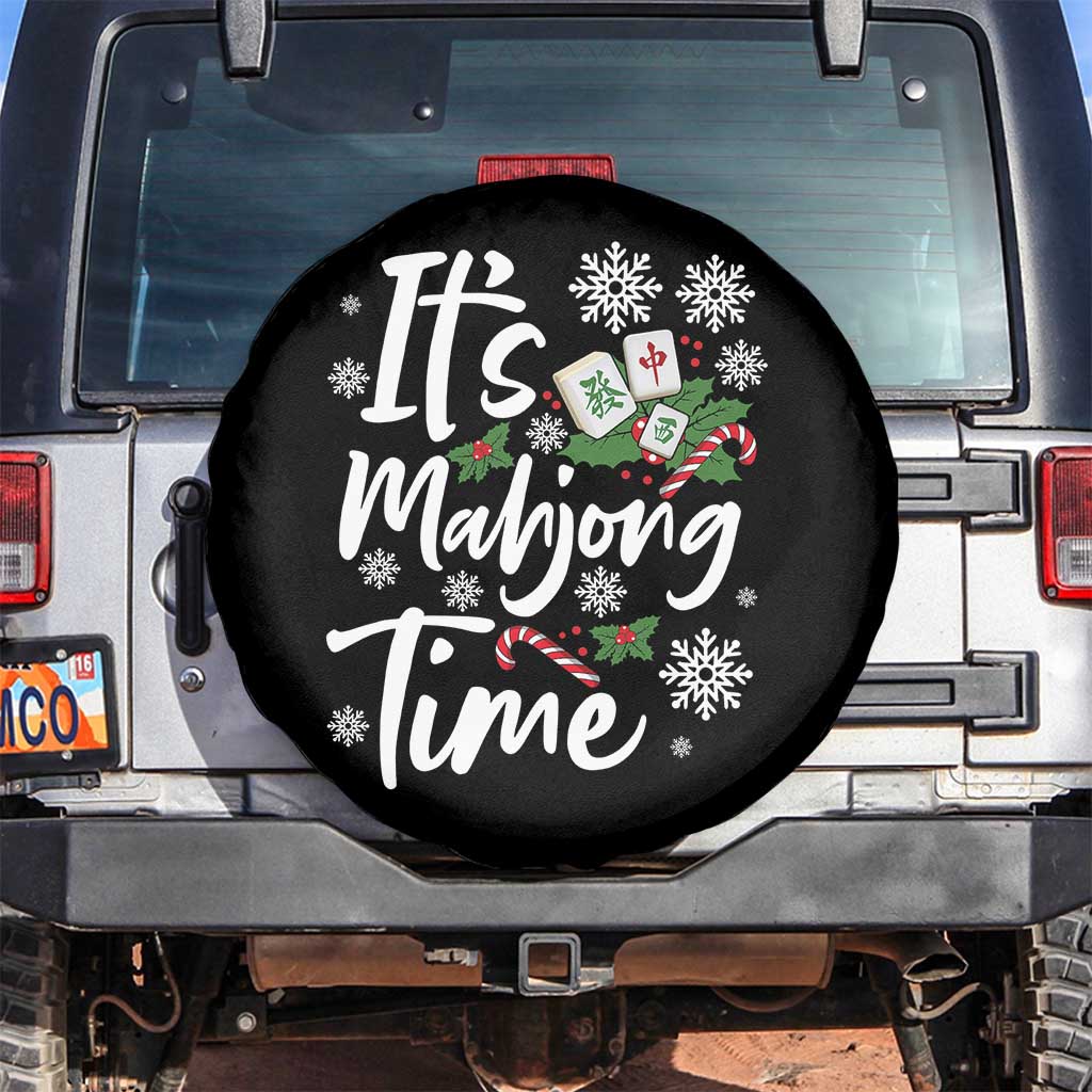 Funny Christmas Mahjong Spare Tire Cover It Is Mahjong Time Gambling Xmas Chinese Game - Wonder Print Shop