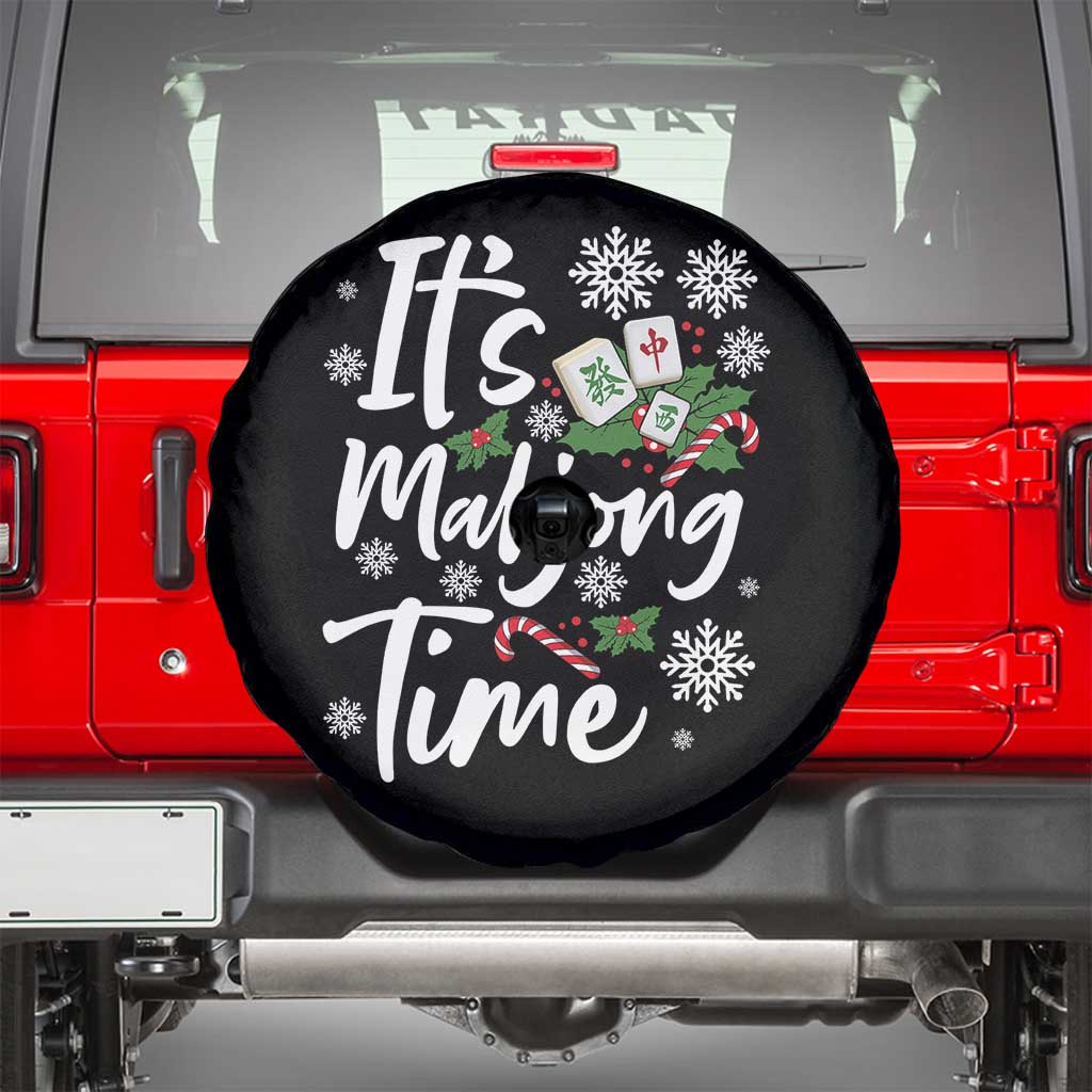 Funny Christmas Mahjong Spare Tire Cover It Is Mahjong Time Gambling Xmas Chinese Game - Wonder Print Shop