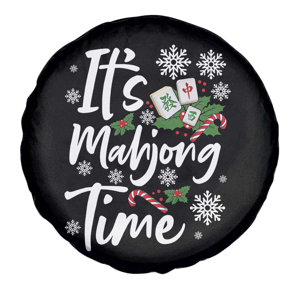 Funny Christmas Mahjong Spare Tire Cover It Is Mahjong Time Gambling Xmas Chinese Game - Wonder Print Shop