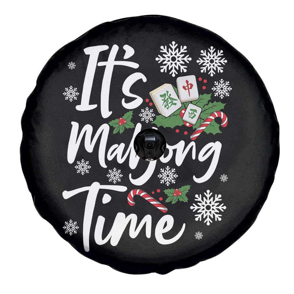 Funny Christmas Mahjong Spare Tire Cover It Is Mahjong Time Gambling Xmas Chinese Game - Wonder Print Shop