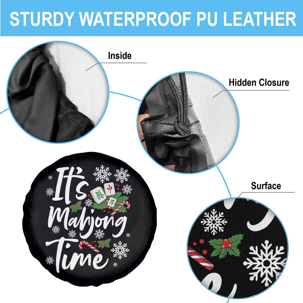 Funny Christmas Mahjong Spare Tire Cover It Is Mahjong Time Gambling Xmas Chinese Game - Wonder Print Shop