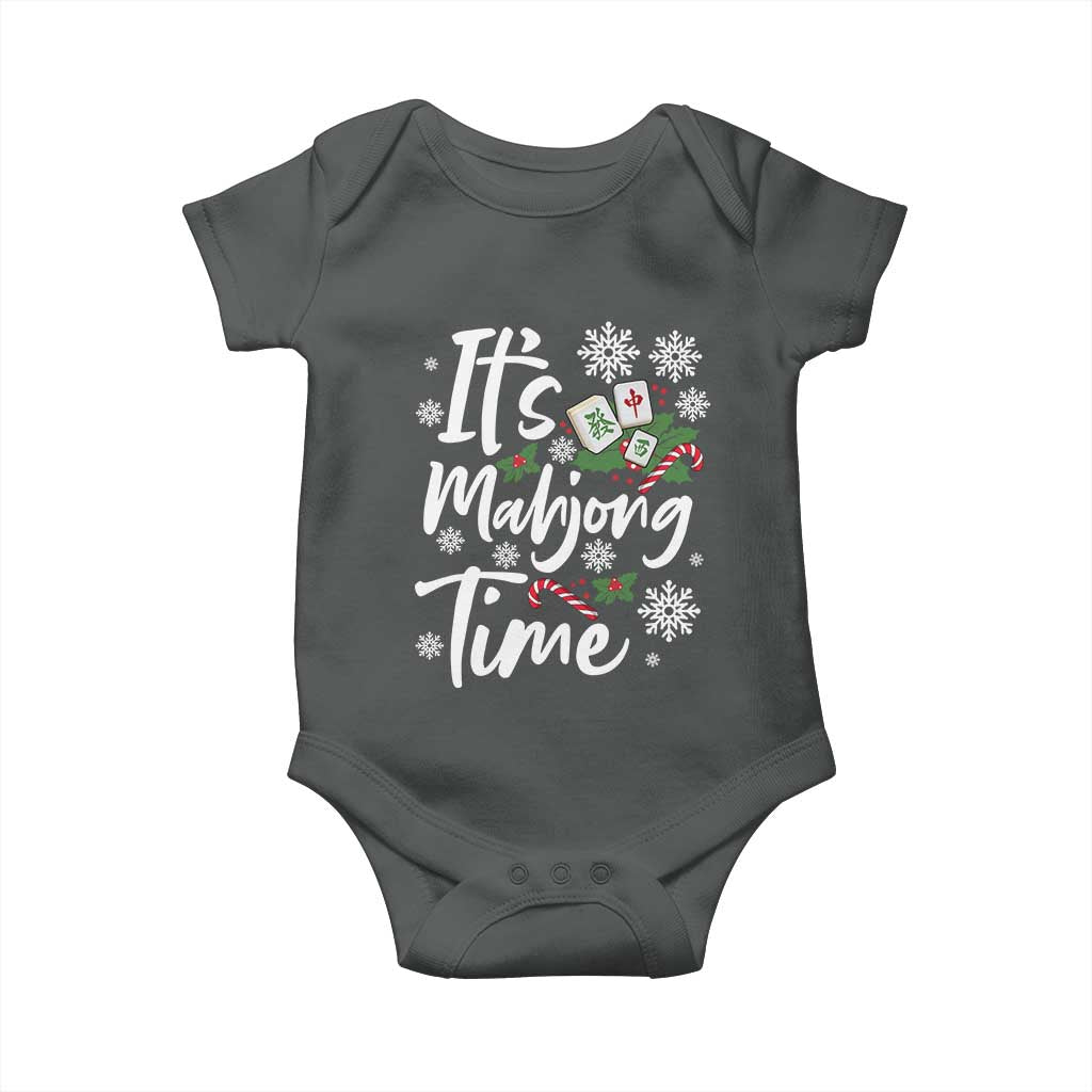 Funny Christmas Mahjong Baby Onesie It Is Mahjong Time Gambling Xmas Chinese Game - Wonder Print Shop