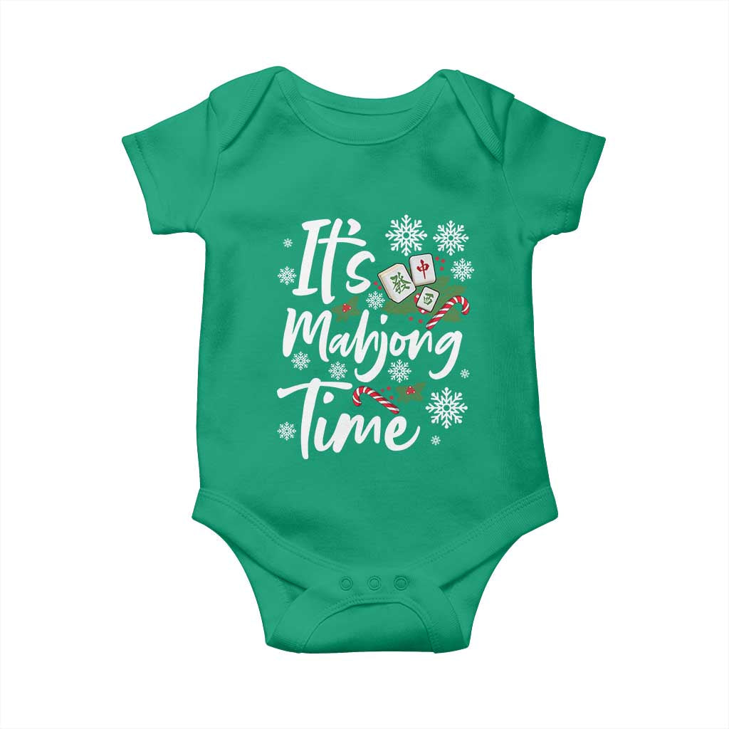 Funny Christmas Mahjong Baby Onesie It Is Mahjong Time Gambling Xmas Chinese Game - Wonder Print Shop
