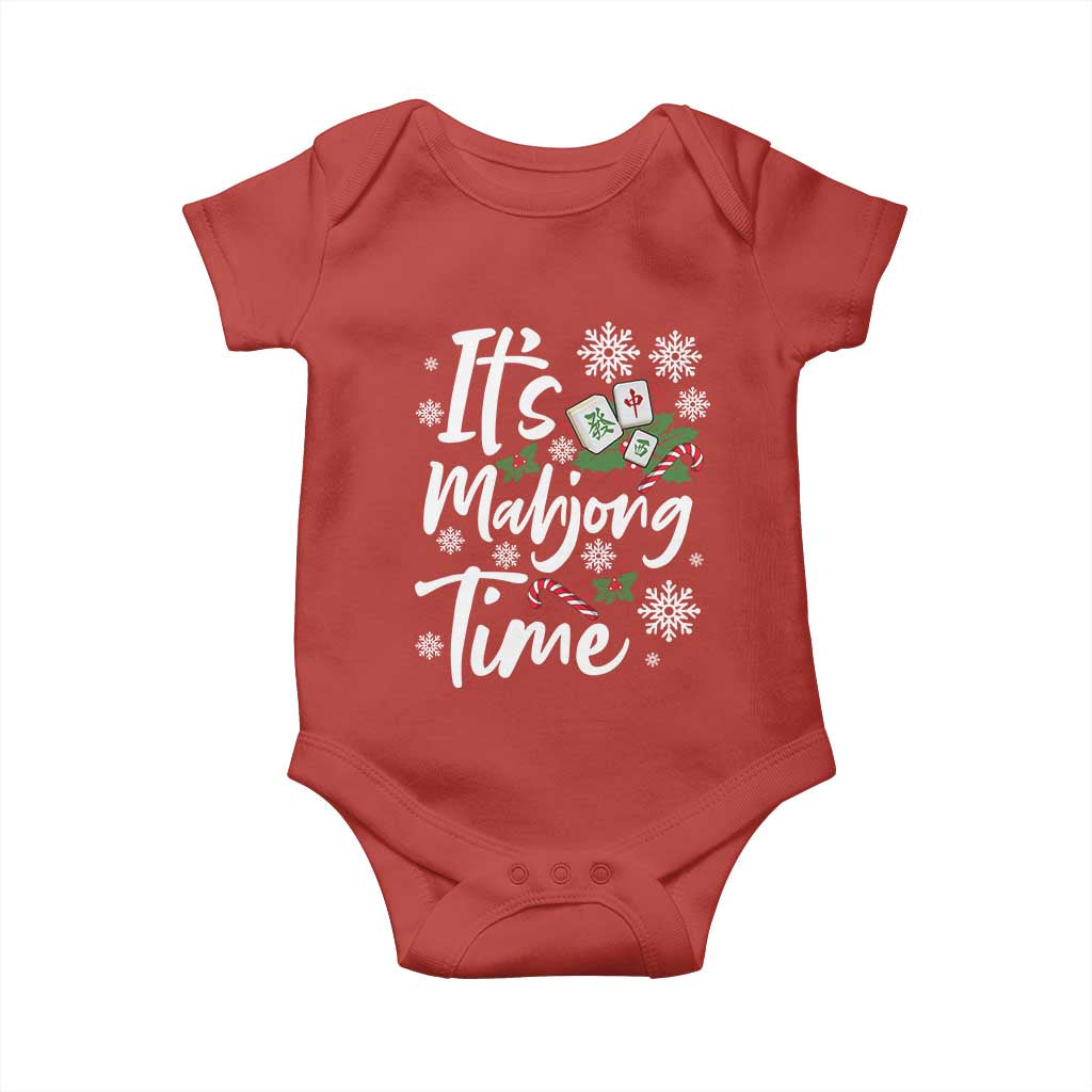 Funny Christmas Mahjong Baby Onesie It Is Mahjong Time Gambling Xmas Chinese Game - Wonder Print Shop