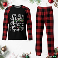 Funny Christmas Mahjong Plaid Pajama Set It Is Mahjong Time Gambling Xmas Chinese Game - Wonder Print Shop
