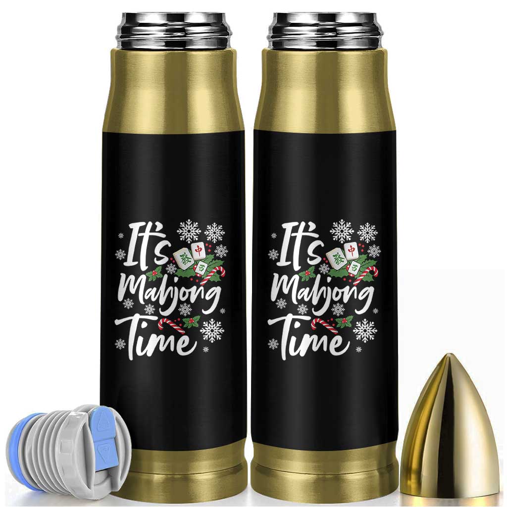 Funny Christmas Mahjong Bullet Tumbler It Is Mahjong Time Gambling Xmas Chinese Game - Wonder Print Shop