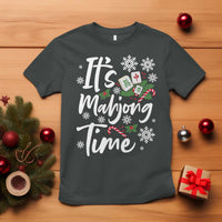 Funny Christmas Mahjong T Shirt It Is Mahjong Time Gambling Xmas Chinese Game - Wonder Print Shop