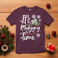 Funny Christmas Mahjong T Shirt It Is Mahjong Time Gambling Xmas Chinese Game - Wonder Print Shop