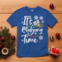 Funny Christmas Mahjong T Shirt It Is Mahjong Time Gambling Xmas Chinese Game - Wonder Print Shop