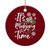 Funny Christmas Mahjong Ceramic Ornament It Is Mahjong Time Gambling Xmas Chinese Game - Wonder Print Shop