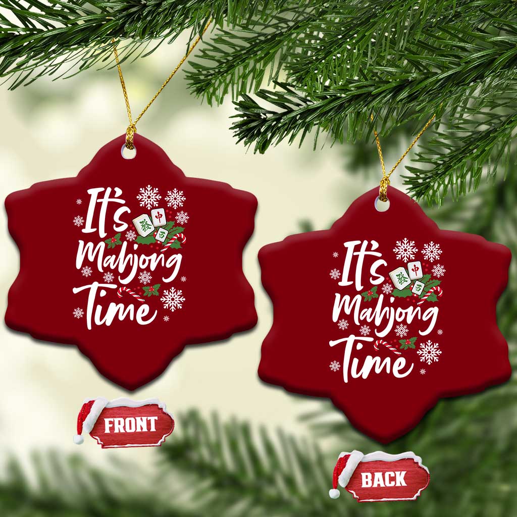 Funny Christmas Mahjong Ceramic Ornament It Is Mahjong Time Gambling Xmas Chinese Game - Wonder Print Shop