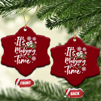 Funny Christmas Mahjong Ceramic Ornament It Is Mahjong Time Gambling Xmas Chinese Game - Wonder Print Shop