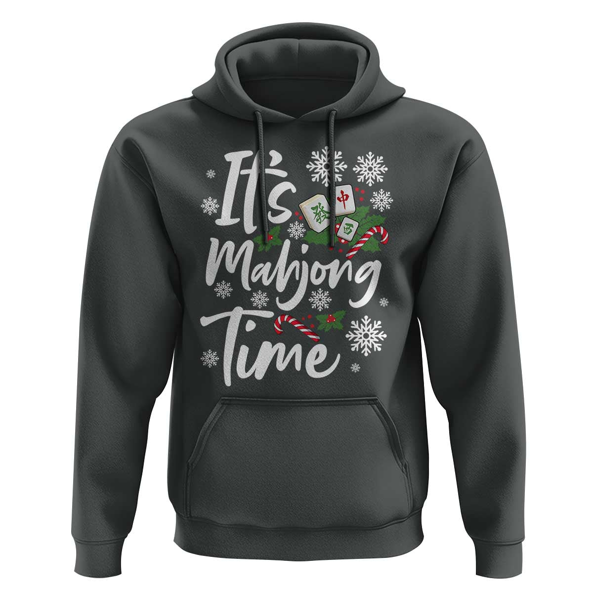 Funny Christmas Mahjong Hoodie It Is Mahjong Time Gambling Xmas Chinese Game - Wonder Print Shop