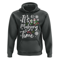 Funny Christmas Mahjong Hoodie It Is Mahjong Time Gambling Xmas Chinese Game - Wonder Print Shop