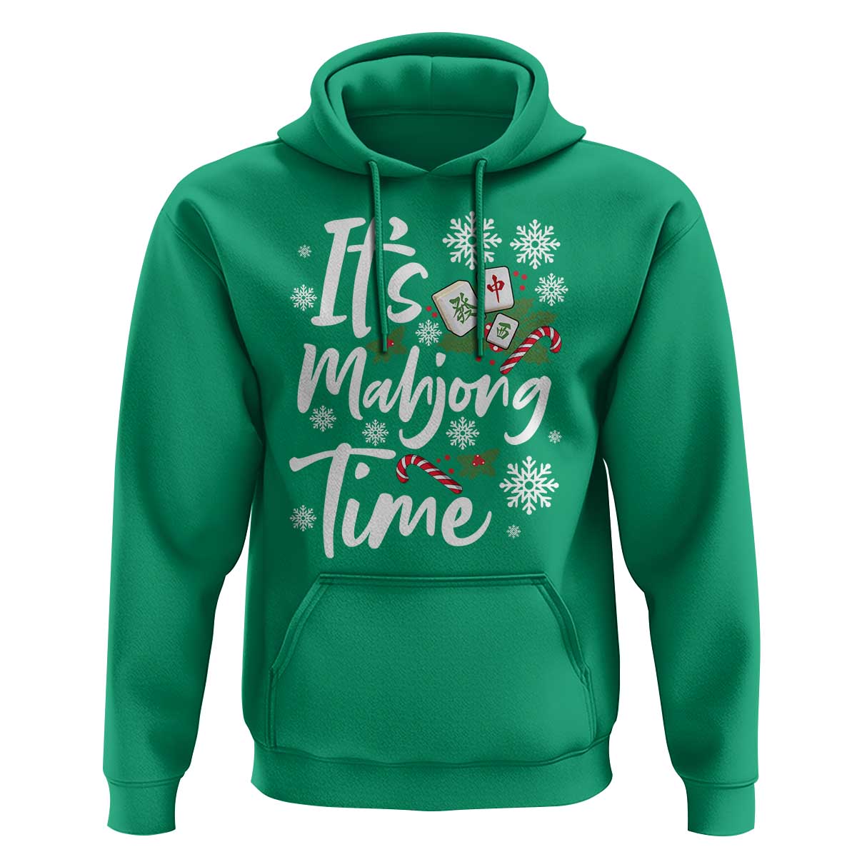 Funny Christmas Mahjong Hoodie It Is Mahjong Time Gambling Xmas Chinese Game - Wonder Print Shop