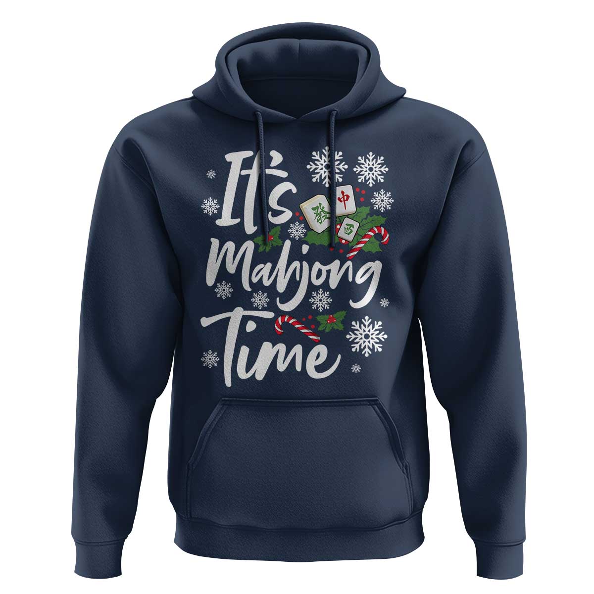Funny Christmas Mahjong Hoodie It Is Mahjong Time Gambling Xmas Chinese Game - Wonder Print Shop