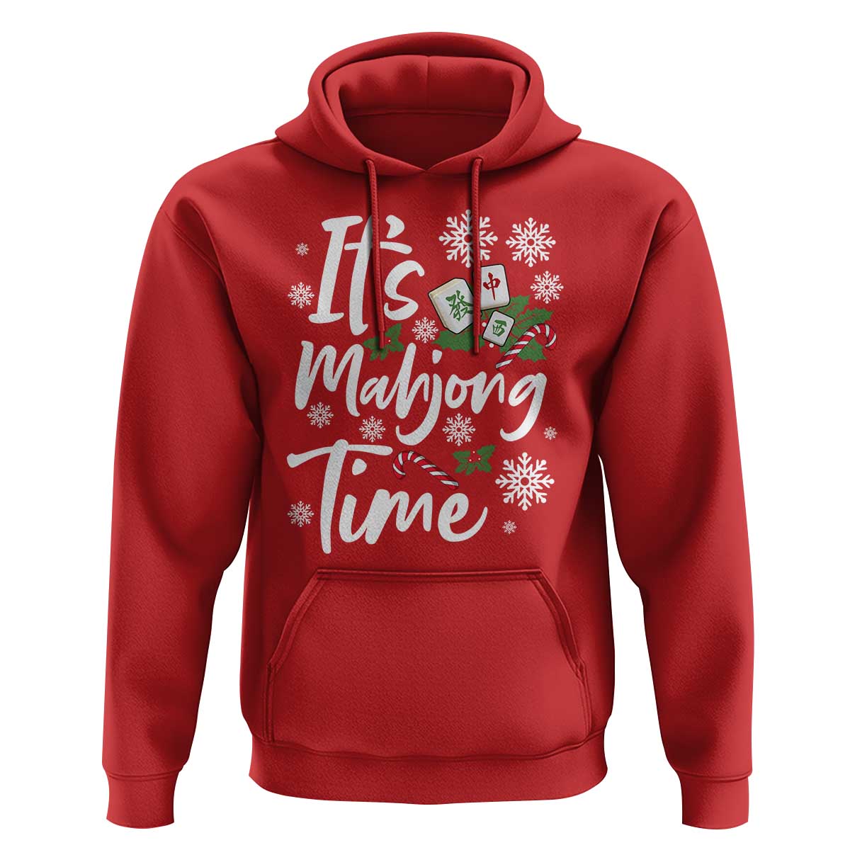 Funny Christmas Mahjong Hoodie It Is Mahjong Time Gambling Xmas Chinese Game - Wonder Print Shop