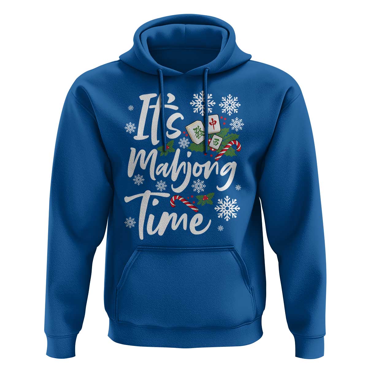 Funny Christmas Mahjong Hoodie It Is Mahjong Time Gambling Xmas Chinese Game - Wonder Print Shop
