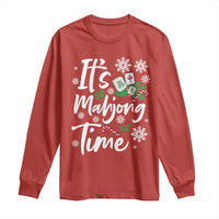 Funny Christmas Mahjong Long Sleeve Shirt It Is Mahjong Time Gambling Xmas Chinese Game - Wonder Print Shop