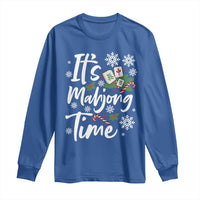 Funny Christmas Mahjong Long Sleeve Shirt It Is Mahjong Time Gambling Xmas Chinese Game - Wonder Print Shop