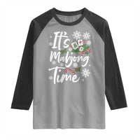 Funny Christmas Mahjong Raglan Shirt It Is Mahjong Time Gambling Xmas Chinese Game - Wonder Print Shop