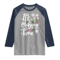 Funny Christmas Mahjong Raglan Shirt It Is Mahjong Time Gambling Xmas Chinese Game - Wonder Print Shop