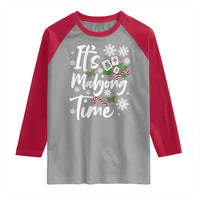 Funny Christmas Mahjong Raglan Shirt It Is Mahjong Time Gambling Xmas Chinese Game - Wonder Print Shop