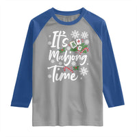 Funny Christmas Mahjong Raglan Shirt It Is Mahjong Time Gambling Xmas Chinese Game - Wonder Print Shop