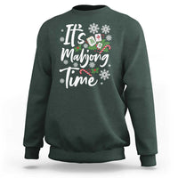 Funny Christmas Mahjong Sweatshirt It Is Mahjong Time Gambling Xmas Chinese Game - Wonder Print Shop