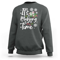 Funny Christmas Mahjong Sweatshirt It Is Mahjong Time Gambling Xmas Chinese Game - Wonder Print Shop