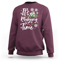Funny Christmas Mahjong Sweatshirt It Is Mahjong Time Gambling Xmas Chinese Game - Wonder Print Shop