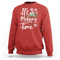 Funny Christmas Mahjong Sweatshirt It Is Mahjong Time Gambling Xmas Chinese Game - Wonder Print Shop