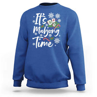Funny Christmas Mahjong Sweatshirt It Is Mahjong Time Gambling Xmas Chinese Game - Wonder Print Shop