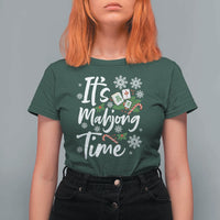 Funny Christmas Mahjong T Shirt For Women It Is Mahjong Time Gambling Xmas Chinese Game - Wonder Print Shop