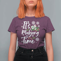 Funny Christmas Mahjong T Shirt For Women It Is Mahjong Time Gambling Xmas Chinese Game - Wonder Print Shop