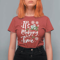 Funny Christmas Mahjong T Shirt For Women It Is Mahjong Time Gambling Xmas Chinese Game - Wonder Print Shop