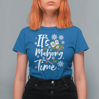 Funny Christmas Mahjong T Shirt For Women It Is Mahjong Time Gambling Xmas Chinese Game - Wonder Print Shop