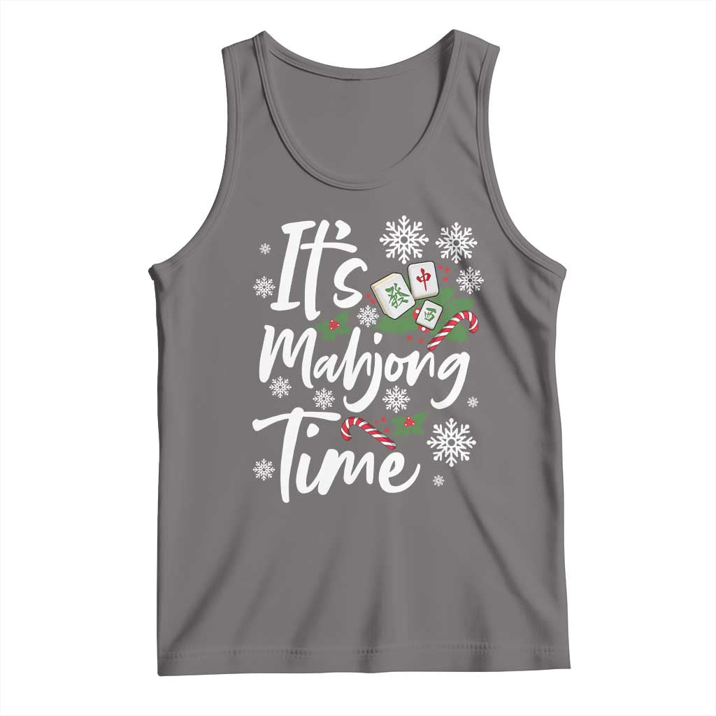 Funny Christmas Mahjong Tank Top It Is Mahjong Time Gambling Xmas Chinese Game - undefined