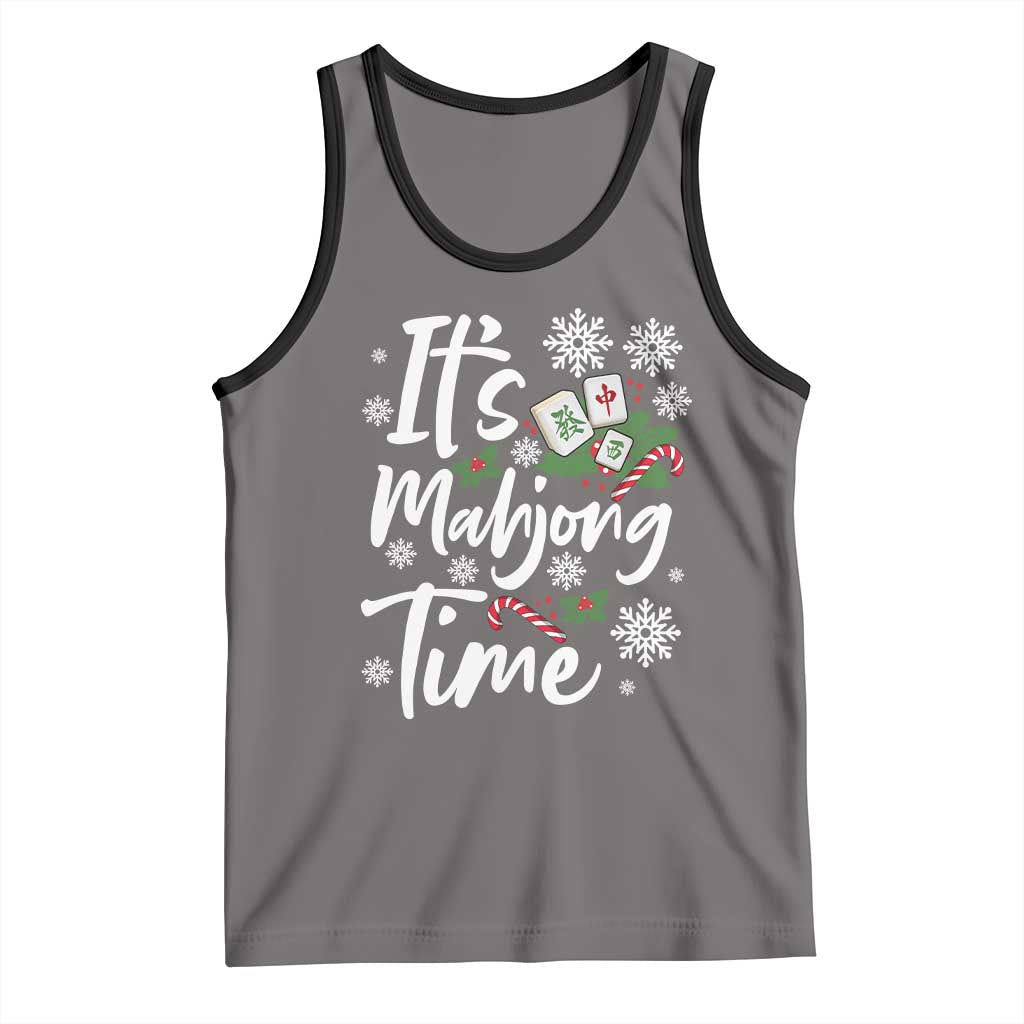 Funny Christmas Mahjong Tank Top It Is Mahjong Time Gambling Xmas Chinese Game - undefined