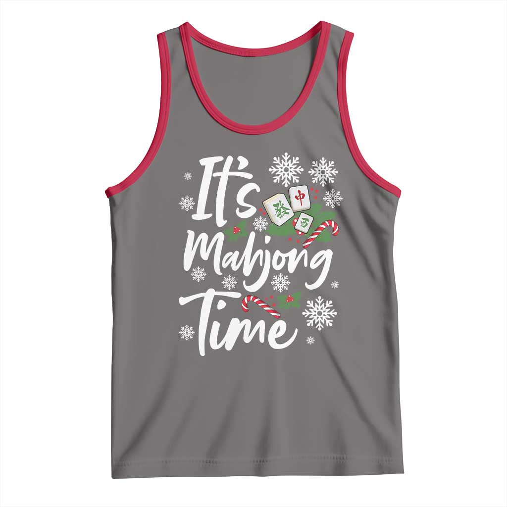 Funny Christmas Mahjong Tank Top It Is Mahjong Time Gambling Xmas Chinese Game - undefined