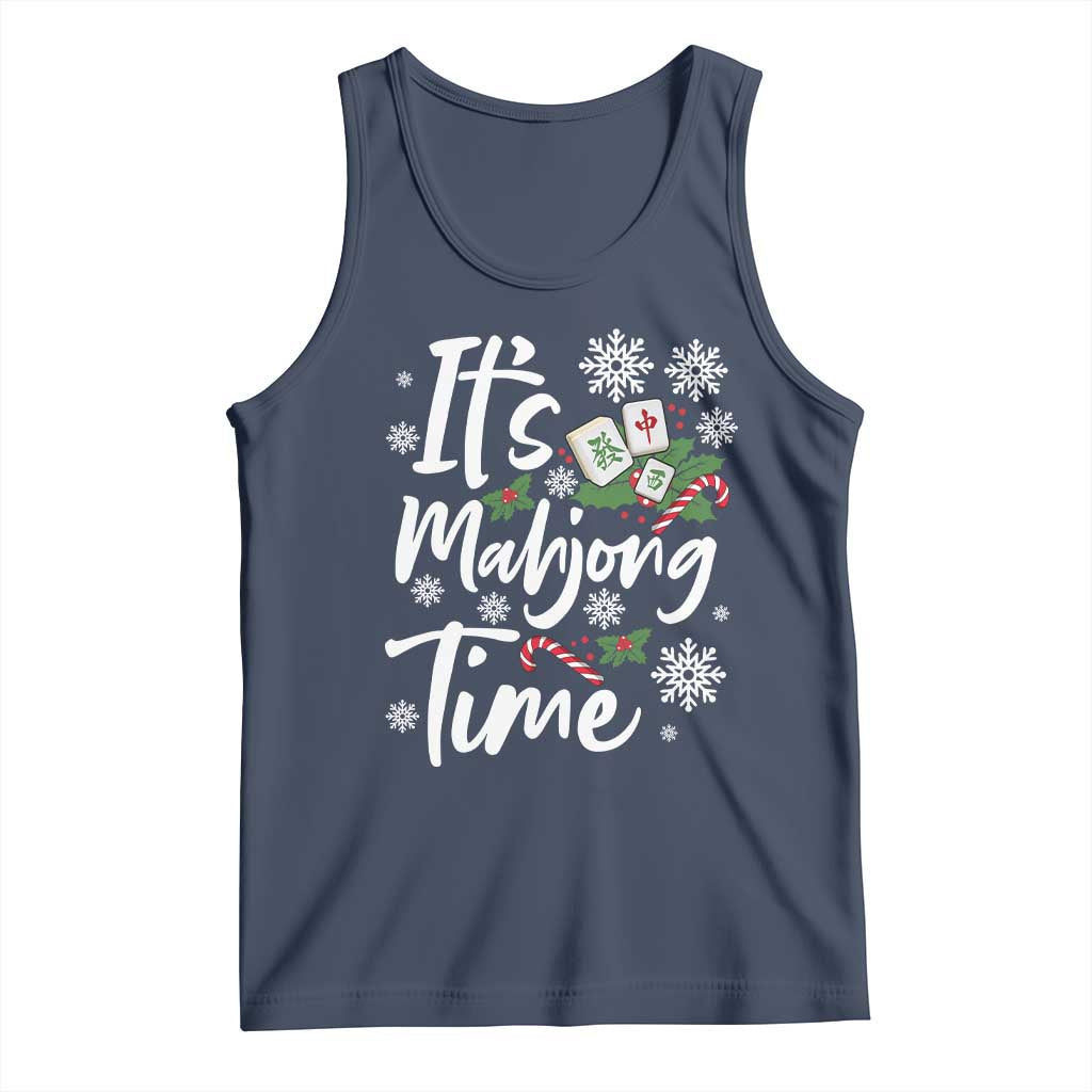Funny Christmas Mahjong Tank Top It Is Mahjong Time Gambling Xmas Chinese Game - undefined