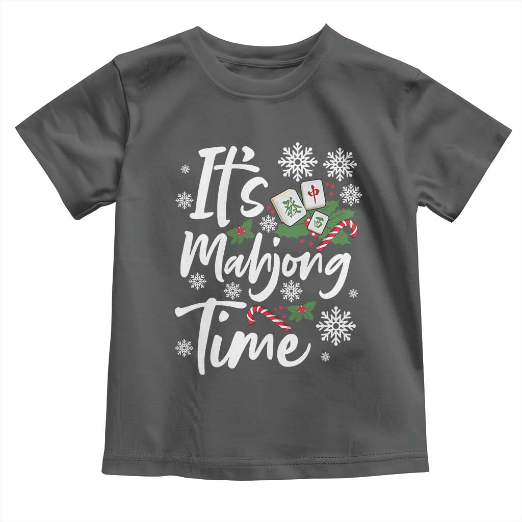 Funny Christmas Mahjong Toddler T Shirt It Is Mahjong Time Gambling Xmas Chinese Game - Wonder Print Shop