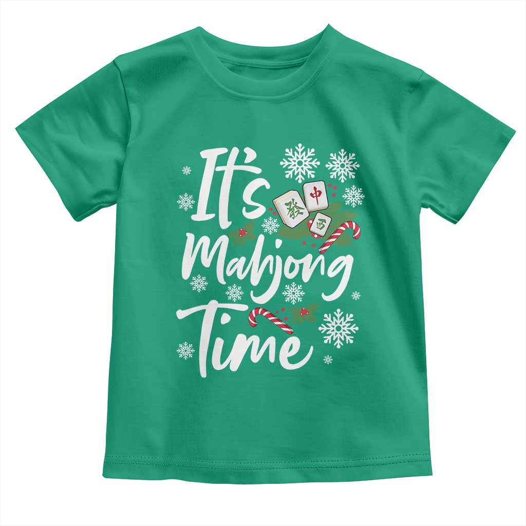 Funny Christmas Mahjong Toddler T Shirt It Is Mahjong Time Gambling Xmas Chinese Game - Wonder Print Shop