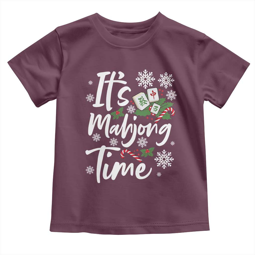Funny Christmas Mahjong Toddler T Shirt It Is Mahjong Time Gambling Xmas Chinese Game - Wonder Print Shop