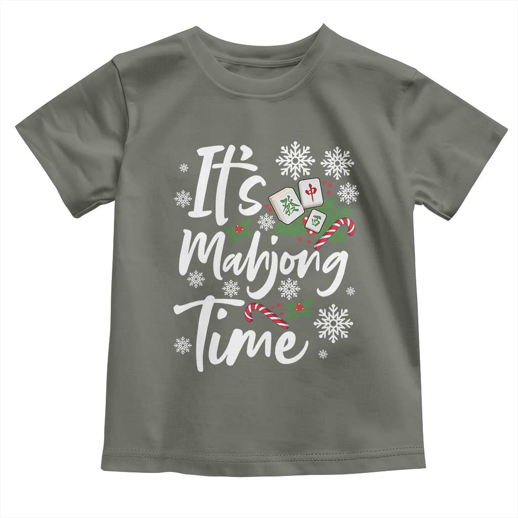 Funny Christmas Mahjong Toddler T Shirt It Is Mahjong Time Gambling Xmas Chinese Game - Wonder Print Shop