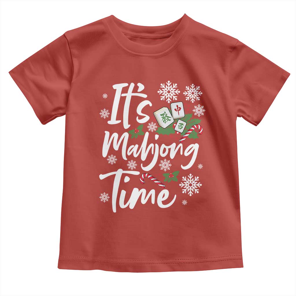 Funny Christmas Mahjong Toddler T Shirt It Is Mahjong Time Gambling Xmas Chinese Game - Wonder Print Shop